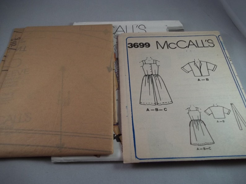 McCall's 3699 Misses Unlined Jacket Dress and Tie Belt Sewing Pattern Size 10 画像 3