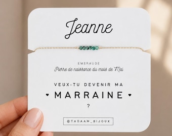Personalized Godmother Proposal Bracelet with Name | Will You Be a Godmother? | Birthstone, 14k Gold Filled. Water Resistant Jewelry
