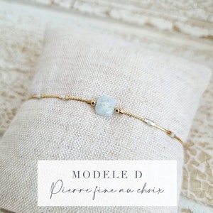 Personalized Bracelet | Minimalist fine and delicate bracelet with natural stone | Lithotherapy Bracelet | gemstone Bracelet | Tadaam