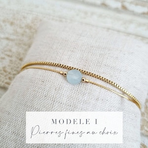 Personalized Bracelet | Minimalist fine and delicate bracelet with natural stone | Lithotherapy Bracelet | gemstone Bracelet | Tadaam