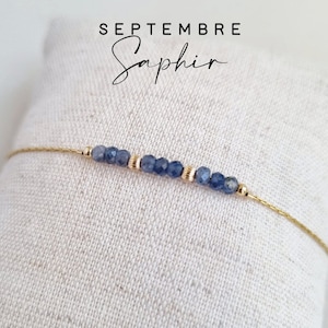 Birthstone Bracelet | September, Sapphire | Gift idea for women, personalized | Sapphire Birthstone | Bracelet to offer | Tadaam