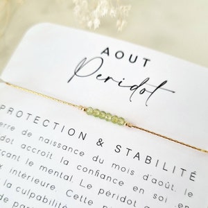 Pierre de naissance Août Péridot Idée cadeau femme personnalisé Bracelet à offrir August Birthstone Birthstone jewelry Tadaam image 2