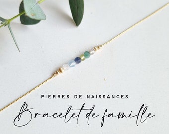 Bracelet de famille personnalisé | Bracelet pierre de naissance | Pierres précieuses | Bijoux cadeau femme | bracelet d’amitié | Tadaam