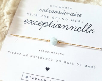 Pregnancy Announcement | Pregnancy Announcement | Message Bracelet | Custom Fine Bracelet, Natural Stone | You’re going to be a granny