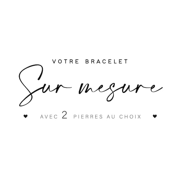 Bracelet sur mesure 2 pierres. Bracelet personnalisé avec pierres naturelles au choix | Or gold filled 14k. Bijou durable, résiste à l’eau.