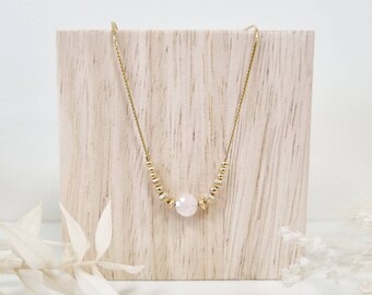 Collier Ras Du Cou Grenat Et Quartz Rose - Pierres Naturelles 4 Mm - Longueur 40 Cm