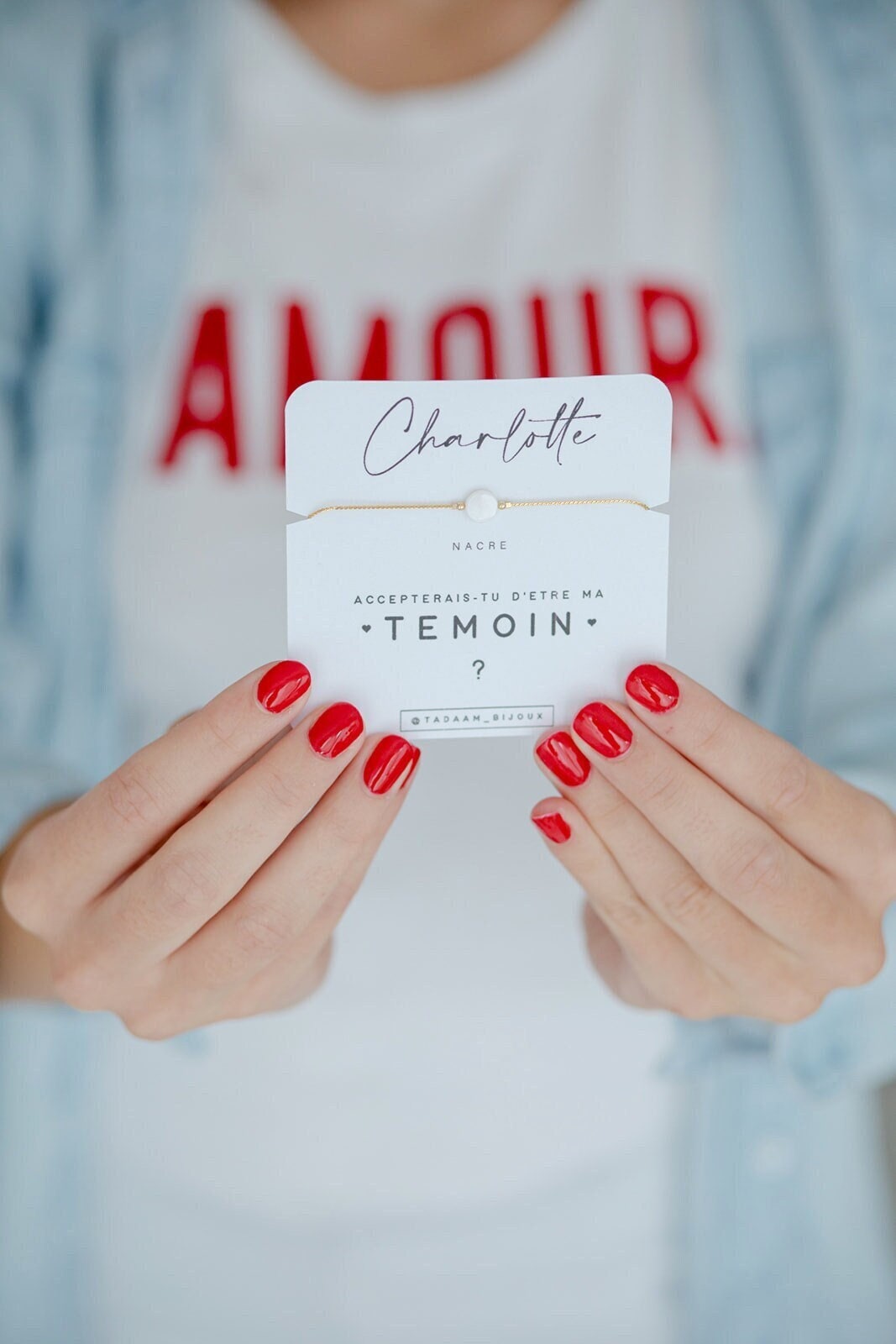 Bracelet personnalisé pour demande de témoin de mariage