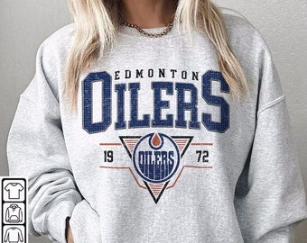 Vintage 90s Edmonton Oilers Sweatshirt, Edmonton Oilers Unisex t-shirts, long-sleeved t-shirts , gifts for Oilers Hockey fans