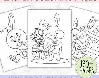 Plus de 130 pages à colorier | Coloriages de Pâques | Fiches d'activités de Pâques pour enfants | Activités de vacances | Téléchargement et impression