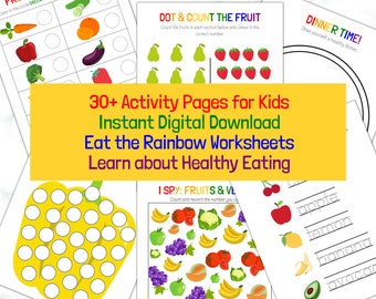 Healthy Eating Activity Worksheets | Worksheets for Kids | Preschool | Kids Learning Printable | Food Activity Sheets