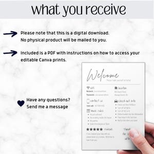 Airbnb Welcome Sign | Editable Printable Sign | Minimalist Design | Editable in Canva | Host Bundle Set | Wifi Template image 10