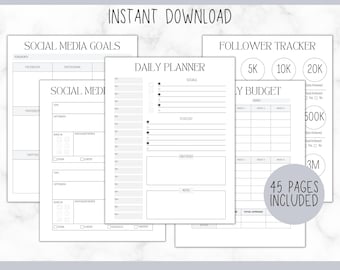 Social Media Content Template | Creator Dashboard | Marketing Tracker | Small Business Organizer | Digital Download