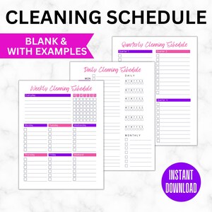Cleaning Checklist | Weekly Schedule | Master House Cleaning List | Weekly Planner | Daily To Do List image 1