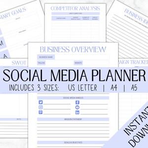 Social Media Planner Template | Content Creator Planner | Social Media Tracker | Marketing Manager | Small Business