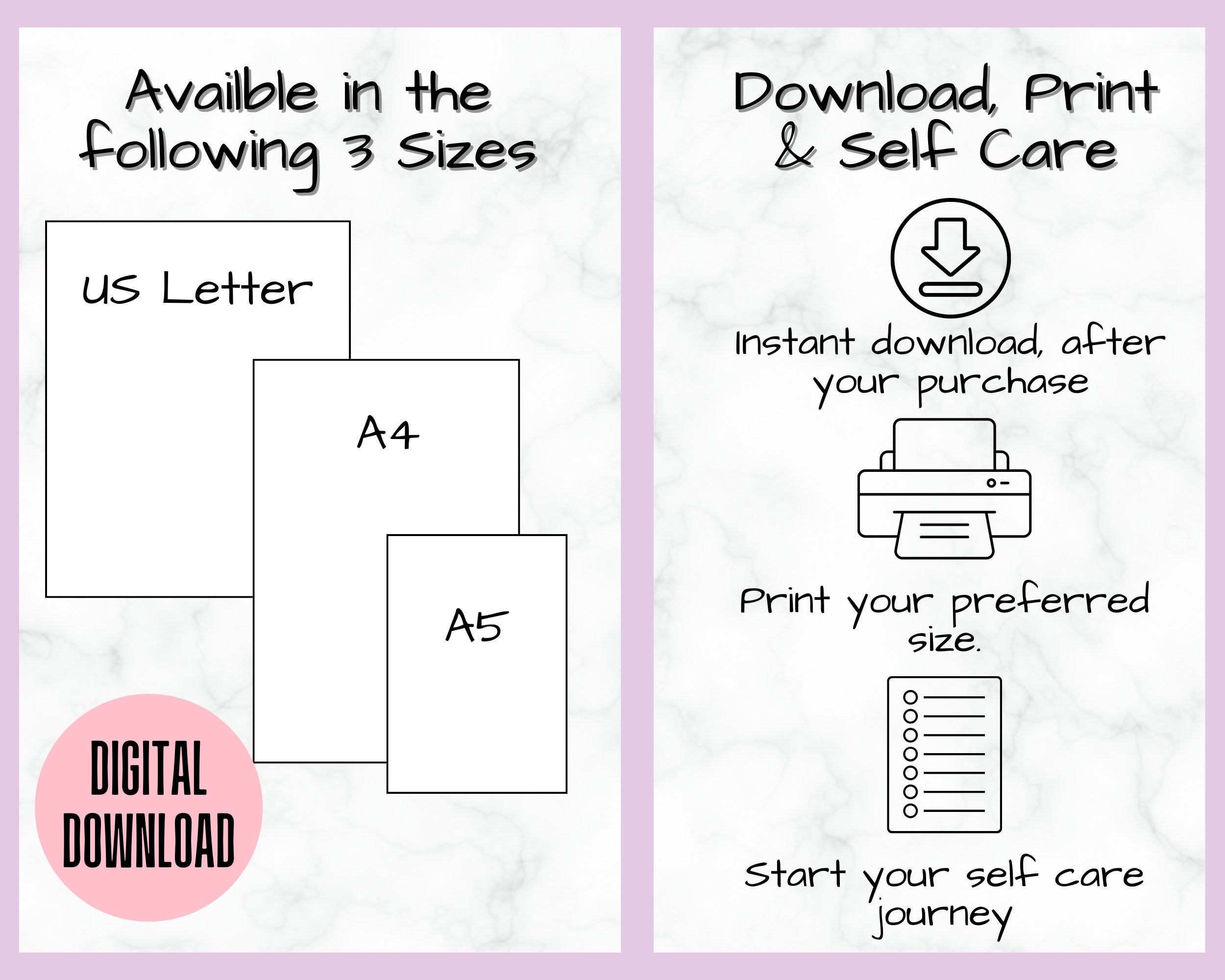 Mindful Eating Journal Printable Daily Food Diary Weight Loss Calorie ...