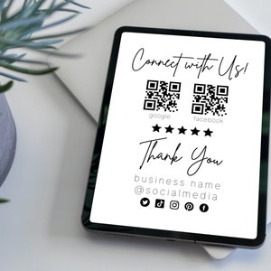 Solicitar revisión / Plantilla de firma de código QR / Señal de calificación de Google / Revisión de Facebook / Solicitud de formulario de comentarios comerciales editable