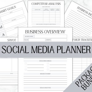 Social Media Planner Template | Content Creator Planner | Social Media Tracker | Marketing Manager | Small Business