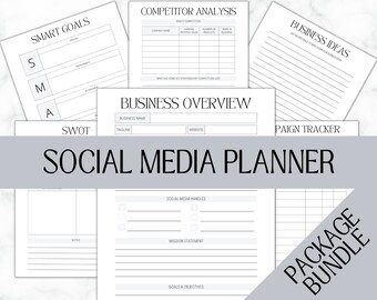 Social Media Planner Template | Content Creator Planner | Social Media Tracker | Marketing Manager | Small Business