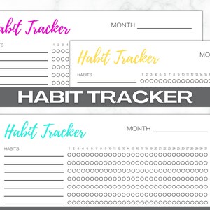 Monthly Daily Habit Tracker | Habit Planner | Routine Planner | Instant Download | Multiple Colors | Workout Schedule image 2