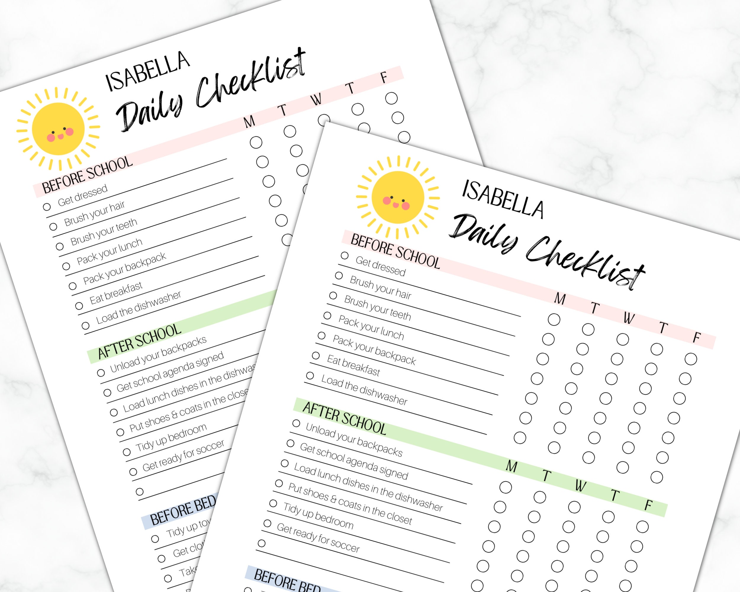 EDITABLE Daily Checklist Weekly Planner Family to Do List Command ...