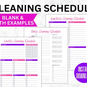 Reinigung Checkliste | Wochenplan | Master House Reinigungsliste | Wochenplaner | Tägliche To Do Liste