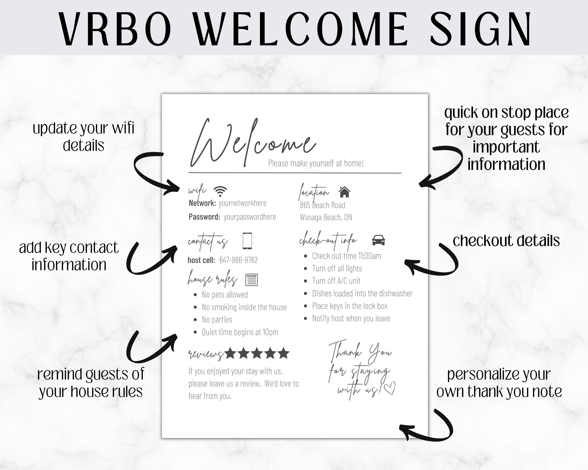 Editable Airbnb Templates Host Manual Essential House Items Cleaning