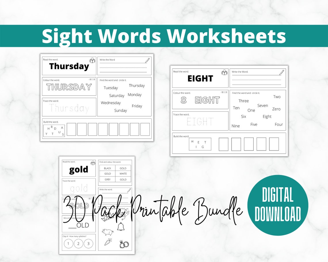 30 Printable Sight Words | Kindergarten Worksheets | Practice Spelling ...
