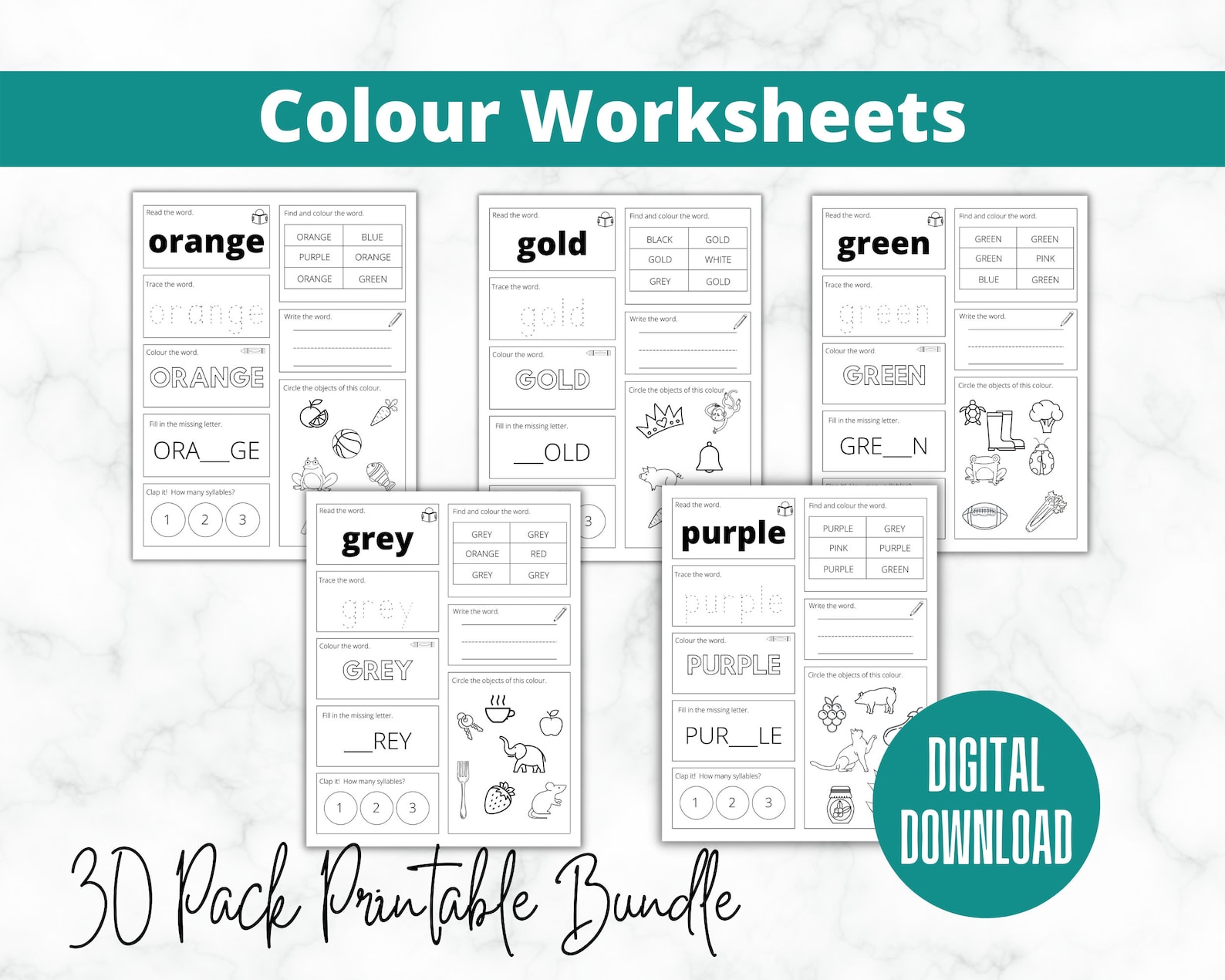 30 Printable Sight Words | Kindergarten Worksheets | Practice Spelling ...