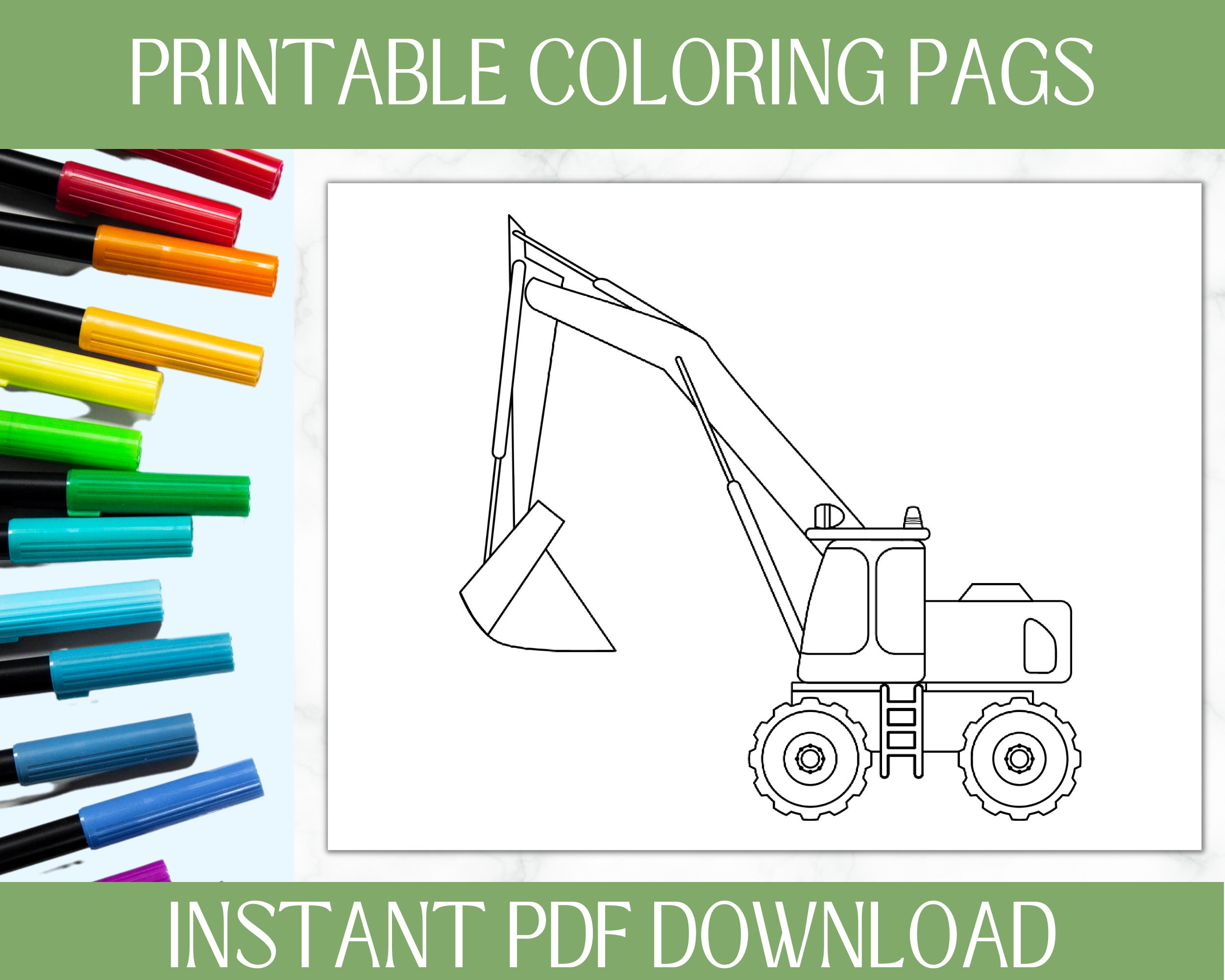 Construction Coloring Pages | Truck Printable | Construction Activities
