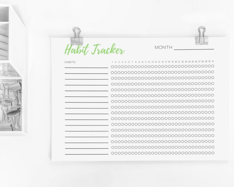 Monthly Daily Habit Tracker | Habit Planner | Routine Planner | Instant Download | Multiple Colors | Workout Schedule image 9