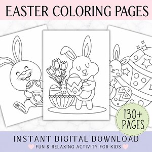 Mais de 130 páginas para colorir | Páginas para colorir de Páscoa | Atividades de Páscoa para crianças | Atividades em folha | Educação Infantil imagem 1