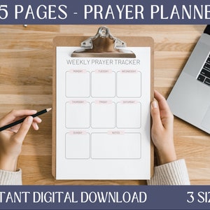 Prayer Planner Printable | Daily Gratitude Journal | Prayer Sermons | Notability Planner | Reflection Kindness Journal