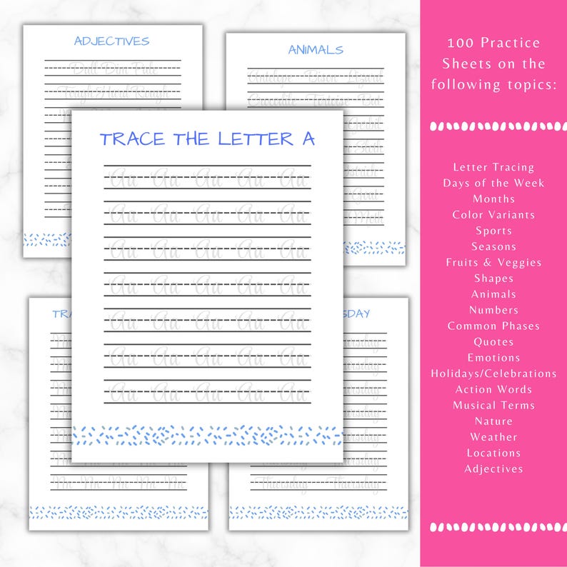 Cursive Handwriting Workbook | Penmanship Worksheets | Letter Tracing | Kids Writing Skills | Homeschool Printable image 4
