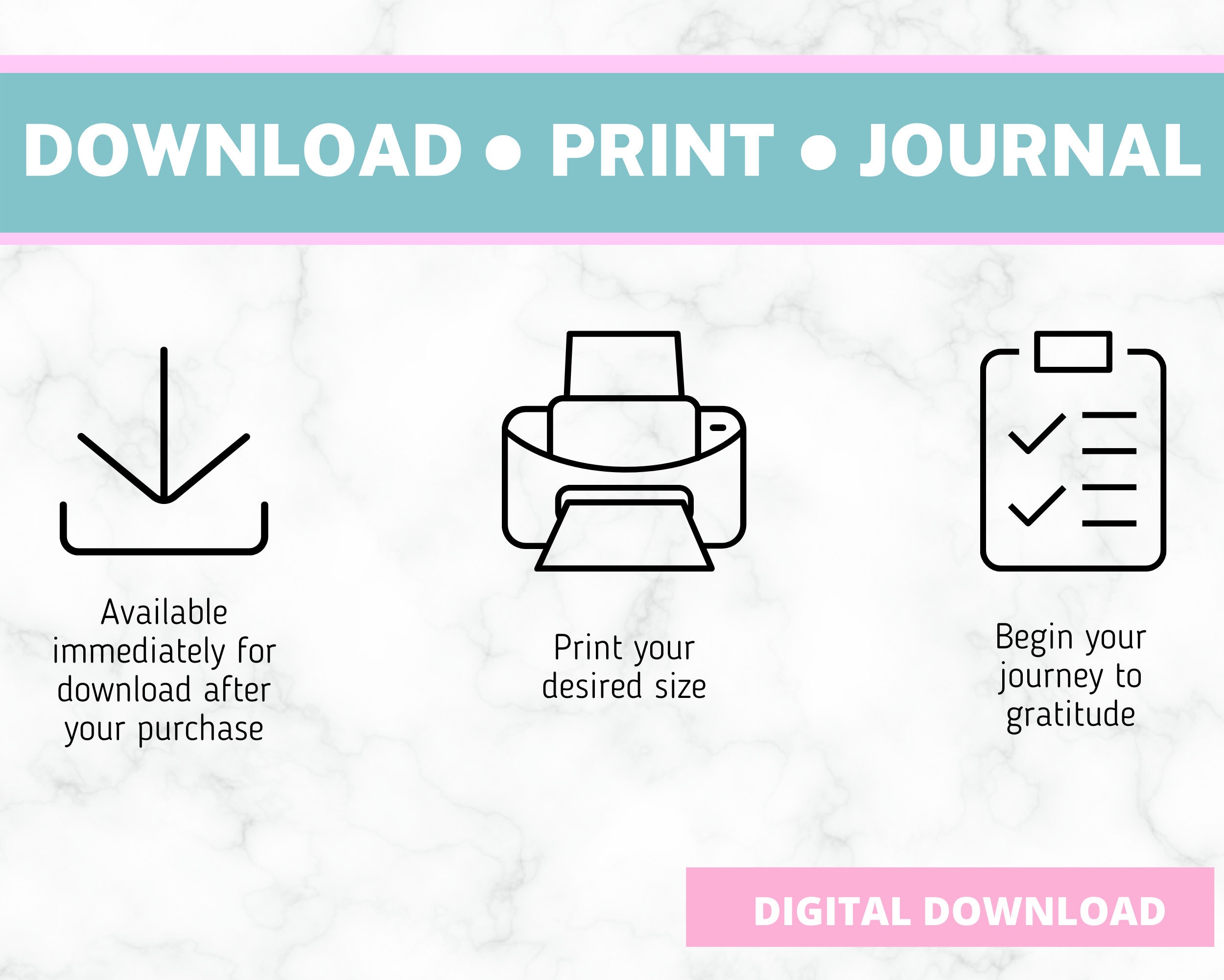 Gratitude Journal Printable BUNDLE | Mindfulness Log | Self-care ...