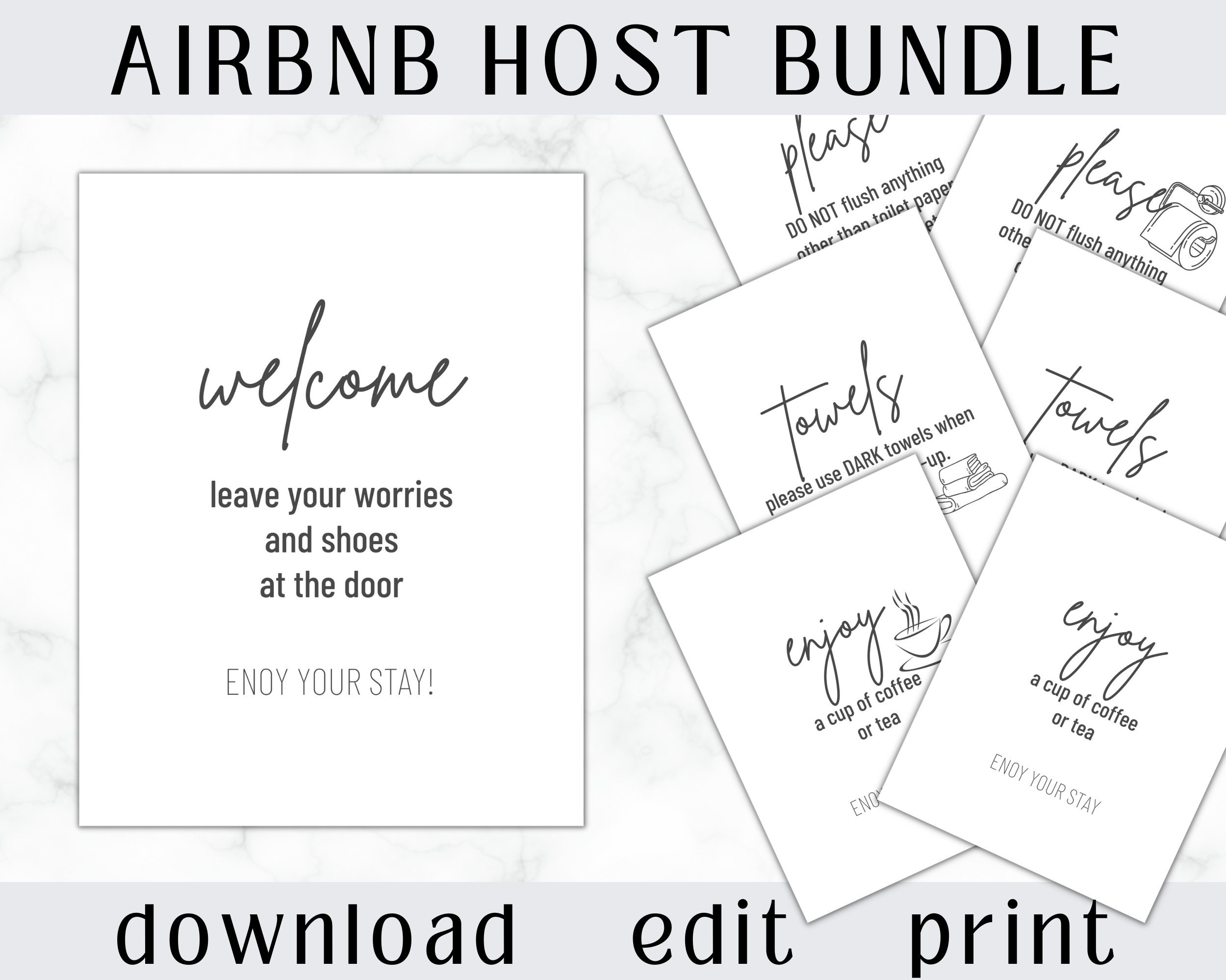Editable Airbnb Templates Host Manual Essential House Items Cleaning
