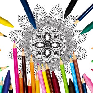 50 mandalas à colorier à imprimer | Coloriages relaxants pour adultes | Téléchargement numérique instantané | Activité anti-stress image 4