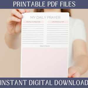Prayer Planner Printable | Daily Gratitude Journal | Prayer Notes ...