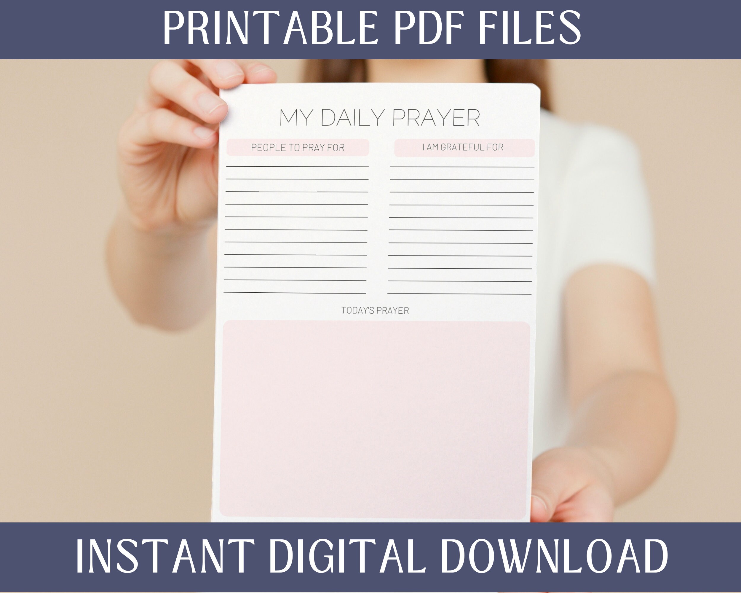 Prayer Planner Printable Daily Gratitude Journal Prayer Notes Sermons ...