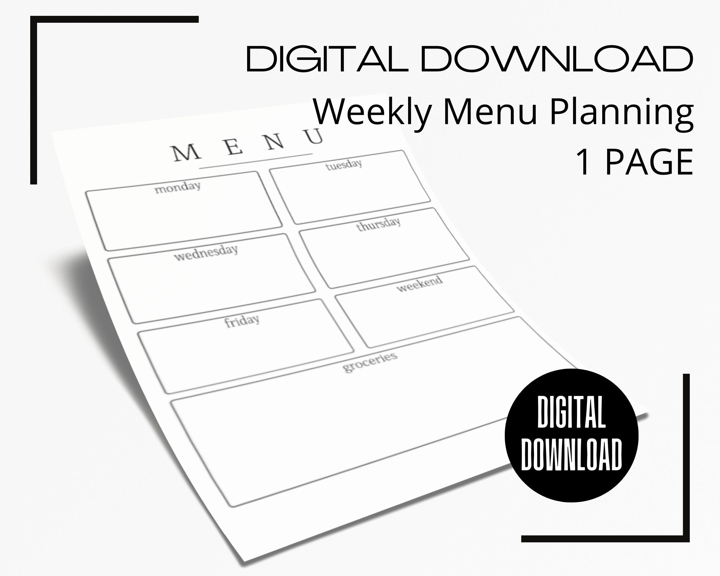 Afdrukbare maaltijdplanner | Wekelijkse voedseltracker | Wekelijks dinerplan | Gezond eten | Afdrukbare maaltijdplanner