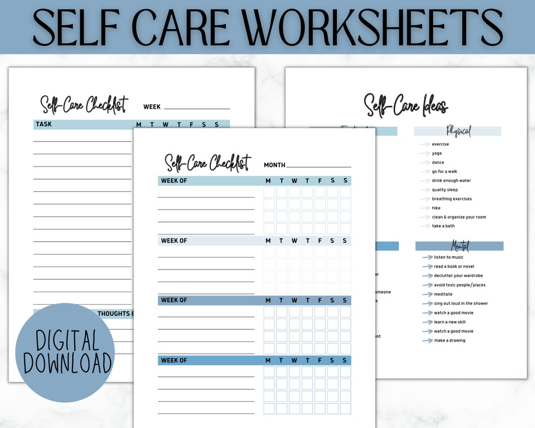 Self Care Checklist Journal | Self Care Planner | Journal Tracker ...