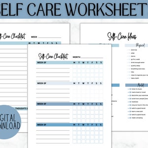 Self Care Checklist Journal | Self Care Planner | Journal Tracker | Wellness Planner | Mindfulness Mental Health Kit