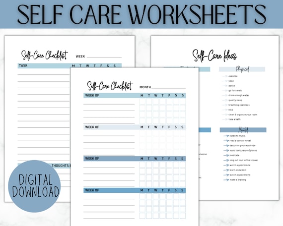 Self Care Checklist Journal | Self Care Planner | Journal Tracker | Wellness Planner | Mindfulness Mental Health Kit