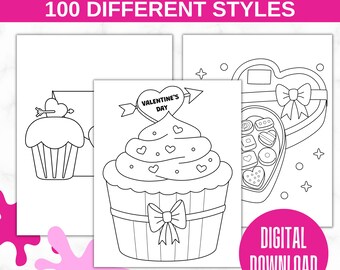 Coloriages de la Saint-Valentin | Activités imprimables pour enfants | Livre de coloriage pour les fêtes | Apprentissage préscolaire et maternelle | Téléchargement PDF instantané