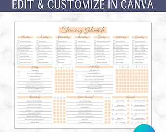 EDITABLE Cleaning Planner | Checklist | Cleaning Schedule |  Weekly Chores | Adhd Clean Home | Household Planner
