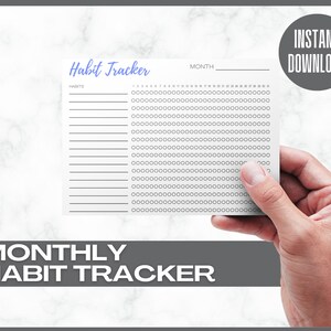 Monthly Daily Habit Tracker | Habit Planner | Routine Planner | Instant Download | Multiple Colors | Workout Schedule image 4