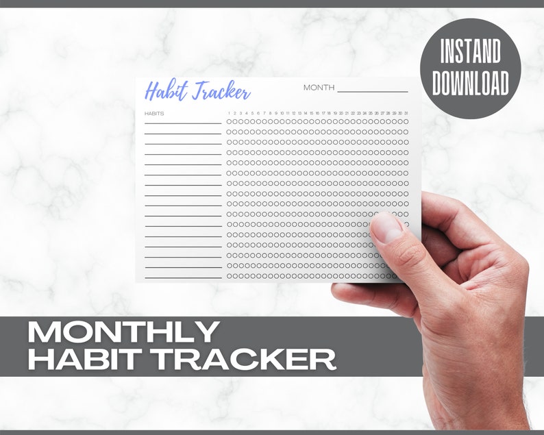 Monthly Daily Habit Tracker | Habit Planner | Routine Planner | Instant Download | Multiple Colors | Workout Schedule image 4