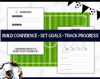 Soccer Confidence Journal Printable | Goal Setting Workbook | Practice Reflection | Game Day Tracker | Athlete Mindset PDF