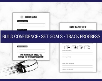 Hockey Player Journal Printable | Hockey Confidence Journal | Goal Setting Workbook | Practice Review | Game Day Tracker | PDF