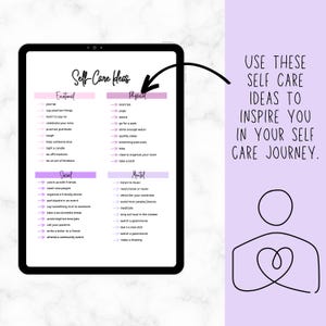 Self Care Checklist Journal | Wellness Planner | Mental Health Tracker | Daily Routine | Mindfulness Workbook | Digital Printable image 7