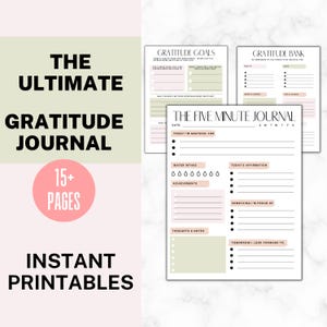 Gratitude Journal | Mindfulness Planner | Self-Care Tracker | Wellness Workbook | Digital Download